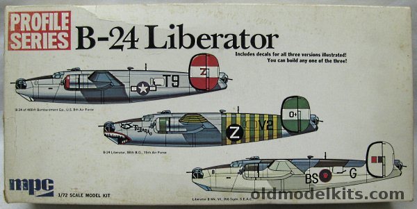 MPC 1/72 B-24D Liberator Profile Series - 466th BG 8th AF / 98th BG 15th AF / Liberator B Mk. VI 356 Sq SEAC - BAGGED, 2-2001-200 plastic model kit